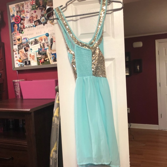 Teal dress - Picture 2 of 3